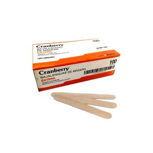 Bajalenguas desechables de madera estéril caja x 100 unid