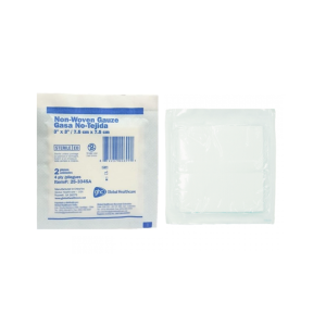 Gasas estériles no tejidas 7,5 x 7,5 cm sachet x 2 unid caja x 50 sachets
