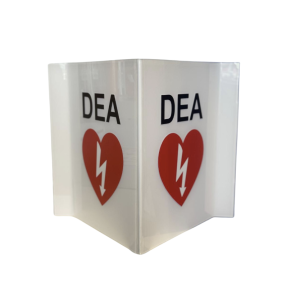 Señalética 3D de acrílico para Desfibriladores DEA color blanco