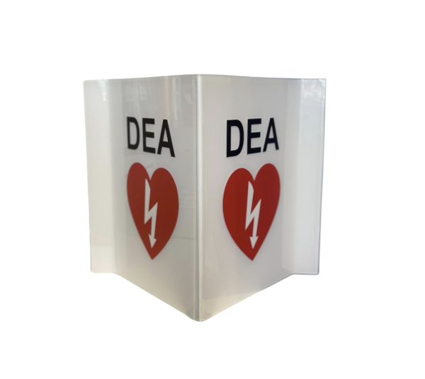 Señalética 3D de acrílico para Desfibriladores DEA color blanco
