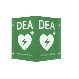 Señalética 3D de acrílico para Desfibriladores DEA color verde