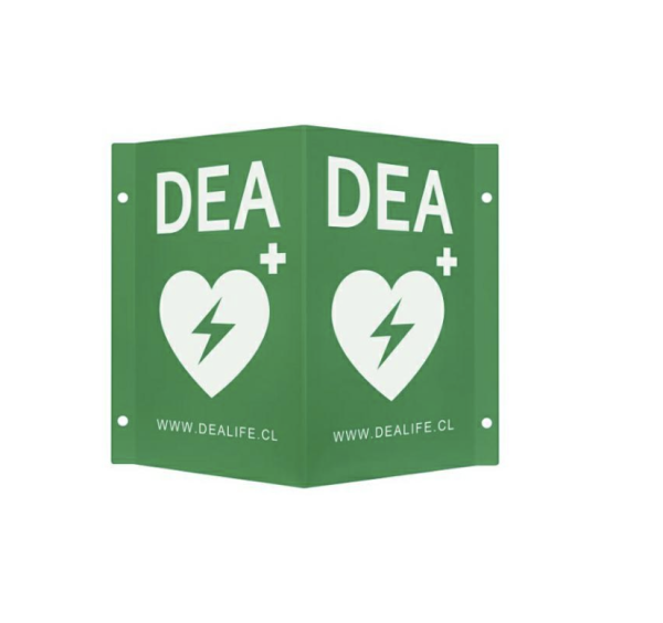 Señalética 3D de acrílico para Desfibriladores DEA color verde