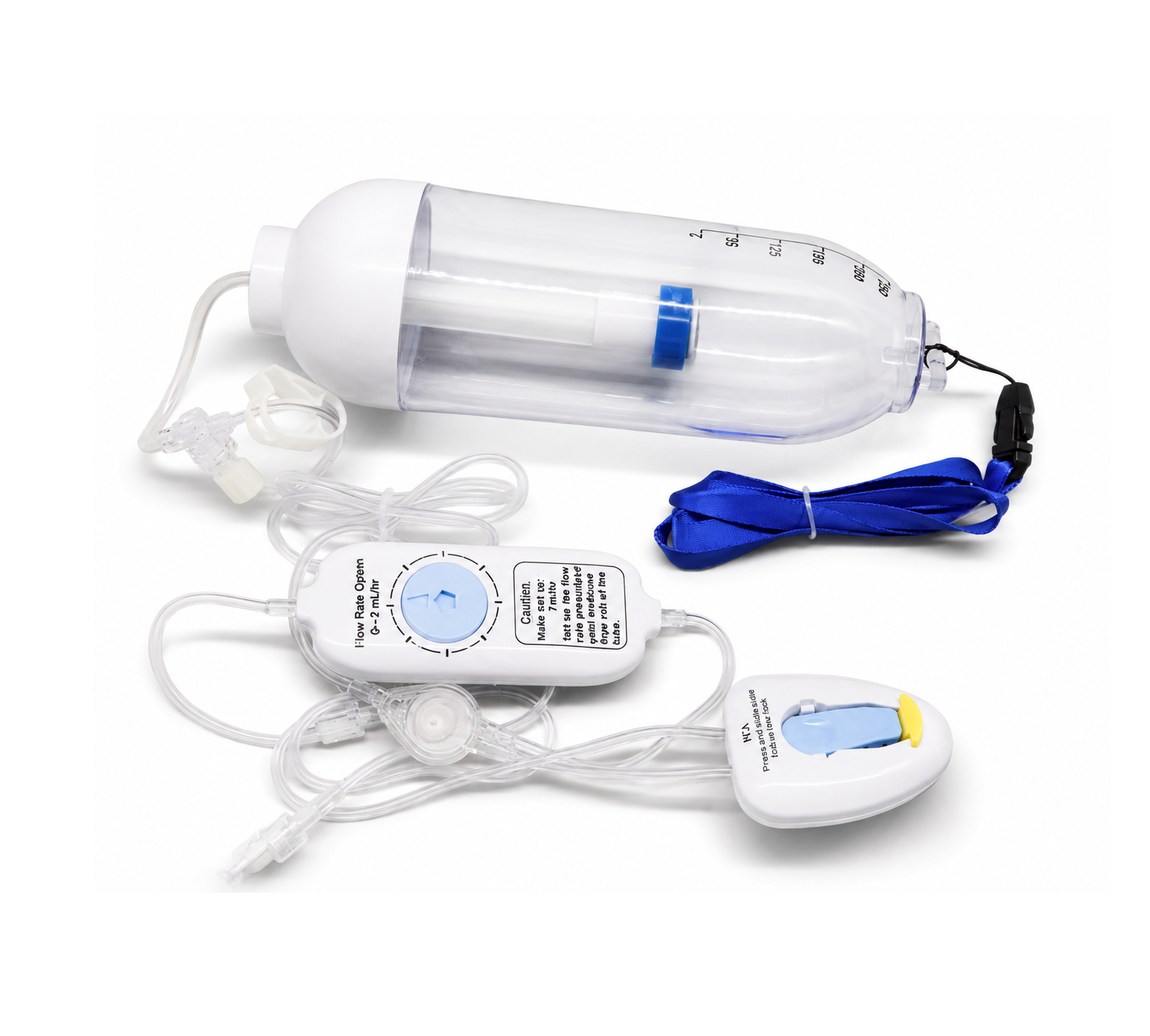 Bombas de Infusión Elastoméricas modelo CBI+PCA-MR275 con Bolo capacidad 275ml, con regulador multitasa (4 velocidades) set de 20 unid