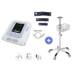 Monitor de Signos Vitales Veterinario Contec 08A Vet NIBP + SPO2 + Carro de Traslado