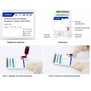 Cartuchos de Reagentes para Analizador de Gases arteriales y Electrolitos veterinario Seamaty VG1 set x 20 unid
